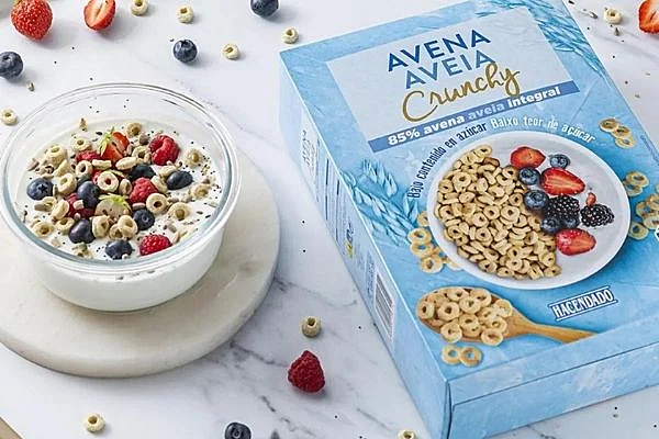Cereales de avena crunchy de Mercadona, marca Hacendado.