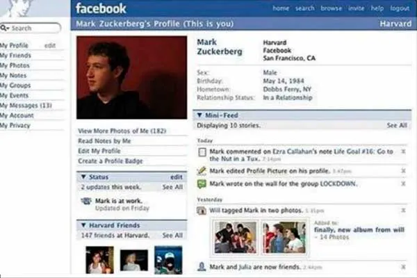 perfil de facebook de Mark Zuckerberg
