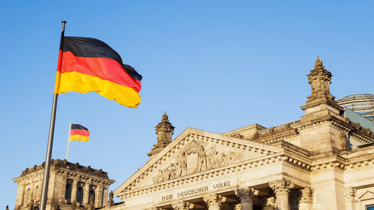 bandera de Alemania en Berlín