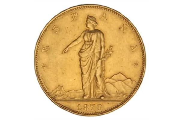 Moneda 100 pesetas de 1870