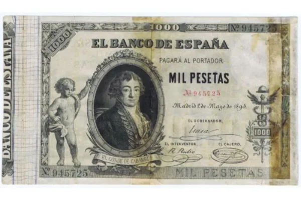 billete 1000 pesetas de 1895