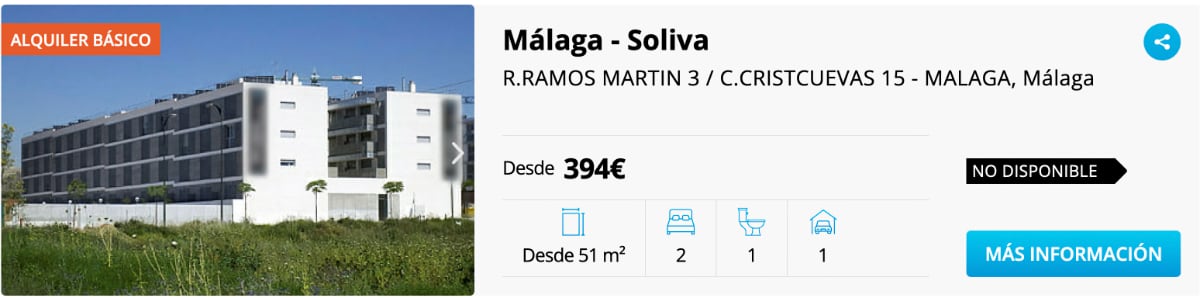 Pisos alquiler en Málaga 394 euros