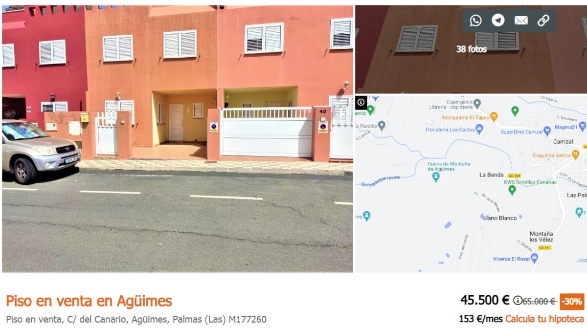 Casa en venta en Agüimes (Las Palmas), por un precio de 45.500 euros 