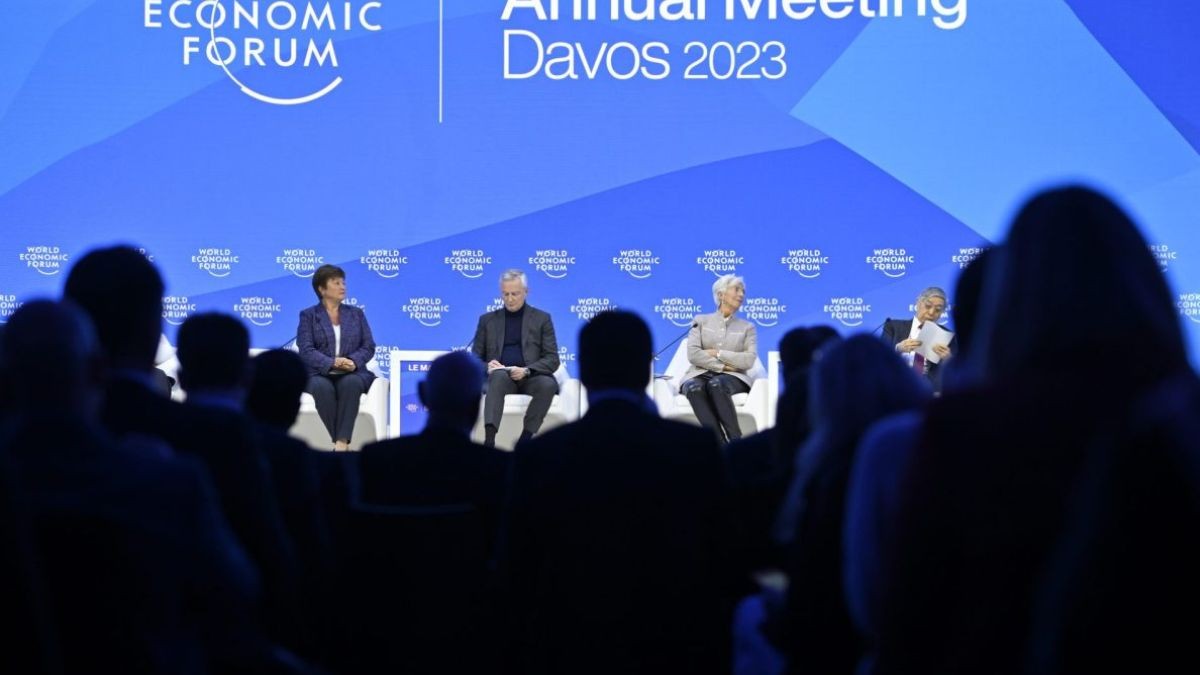 Imagen de la intervención de Lagarde en el Foro de Davos