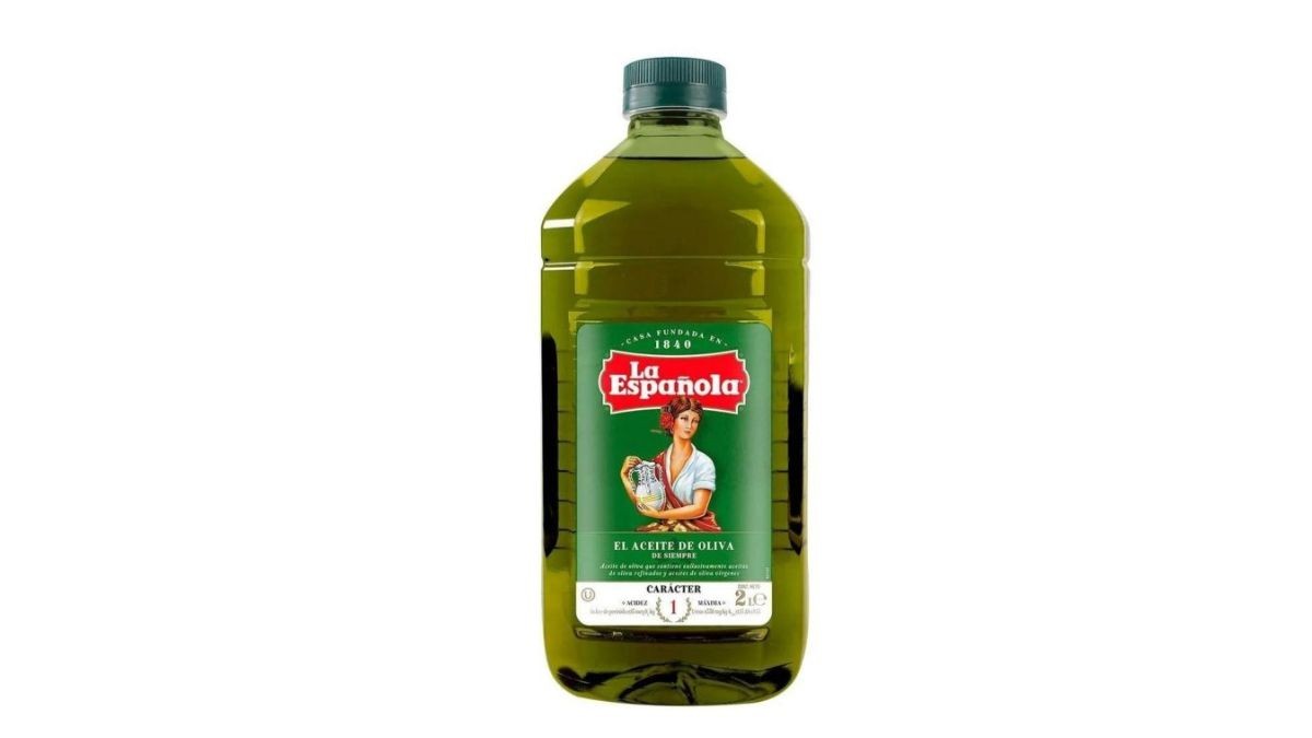 La botella de 2 litros de aceite de oliva La Española.