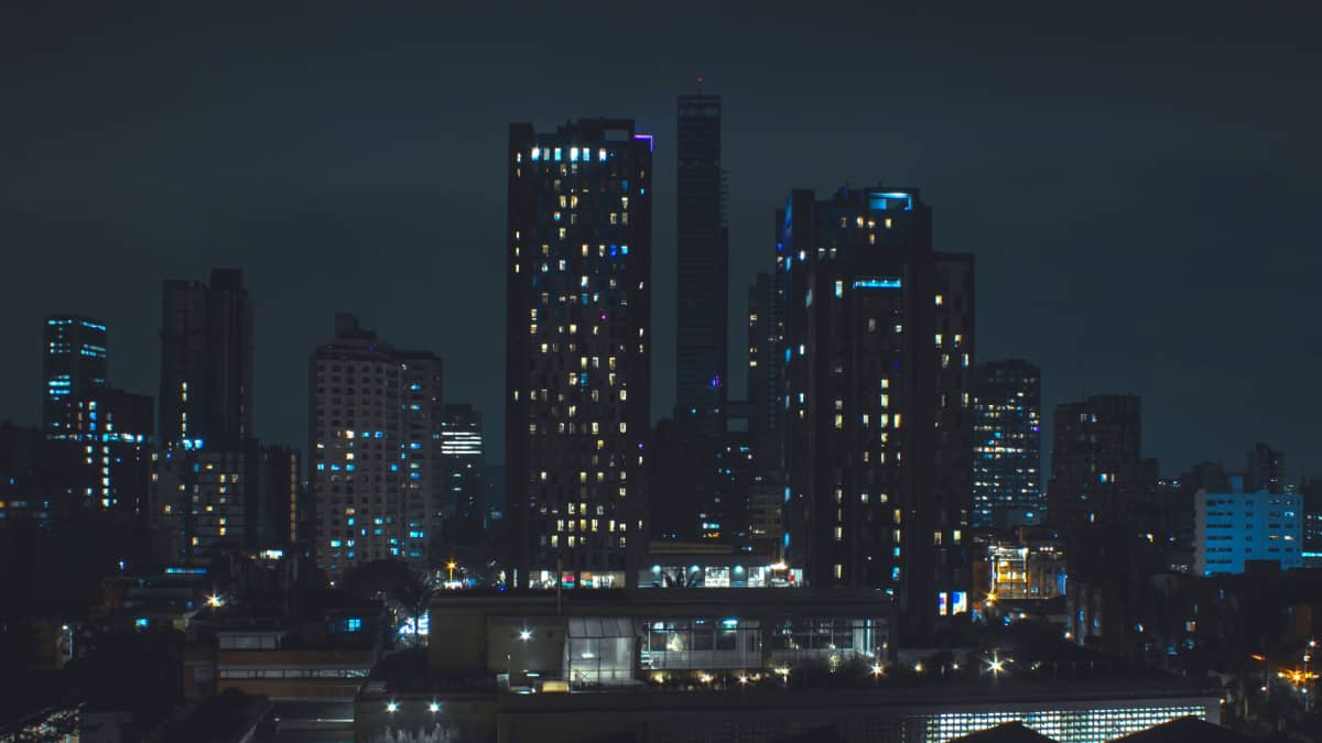 Panorámica de la ciudad de Bogotá de noche