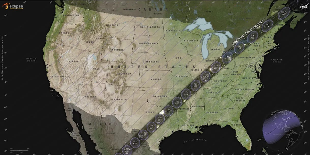 Mapa del eclipse solar total
