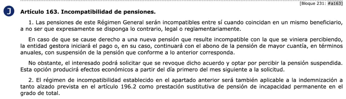 artículo 163 de la Ley General de la Seguridad Social (LGSS)