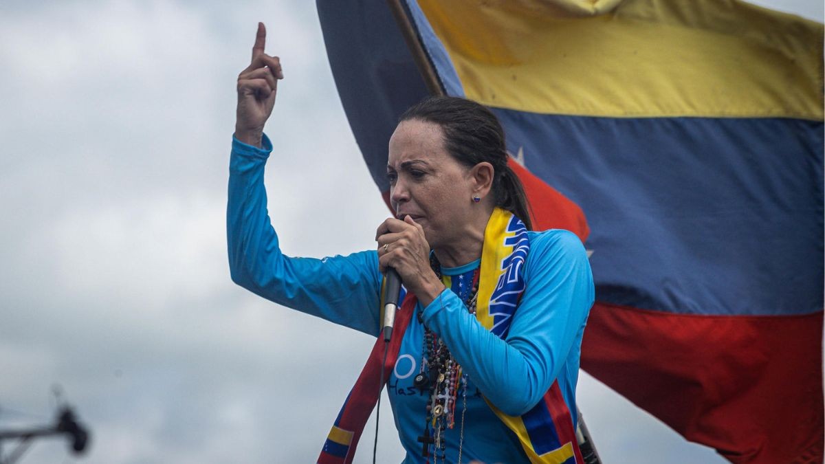 María Corina Machado en una protesta