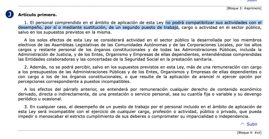 Artículo 1 de la Ley 53/1984, de 26 de diciembre