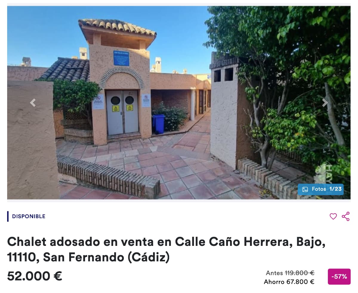 Vivienda adosada en Cádiz en venta por 52.000 euros