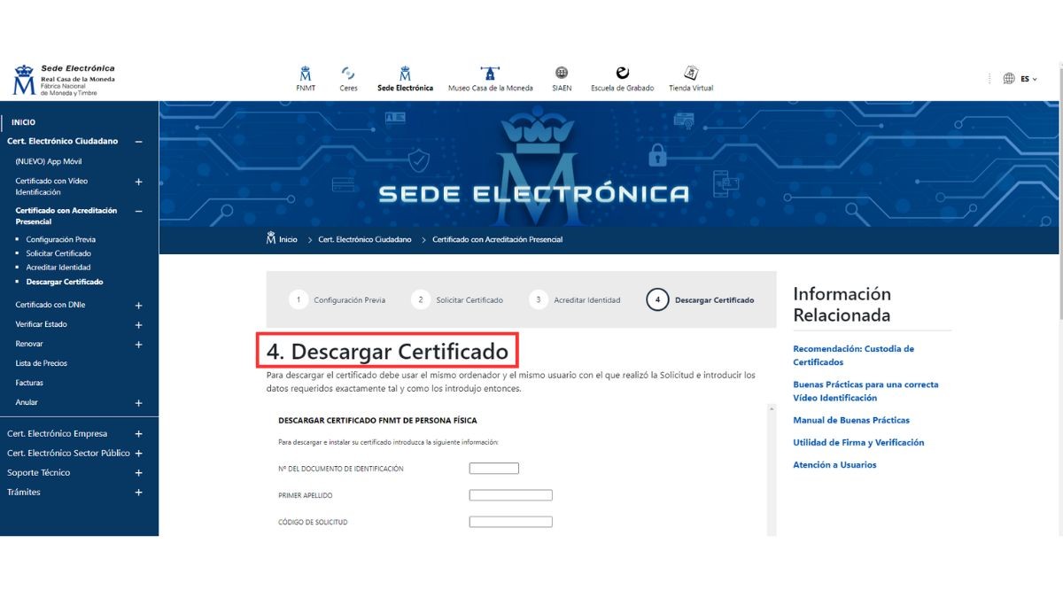 Descargar Certificado Digital