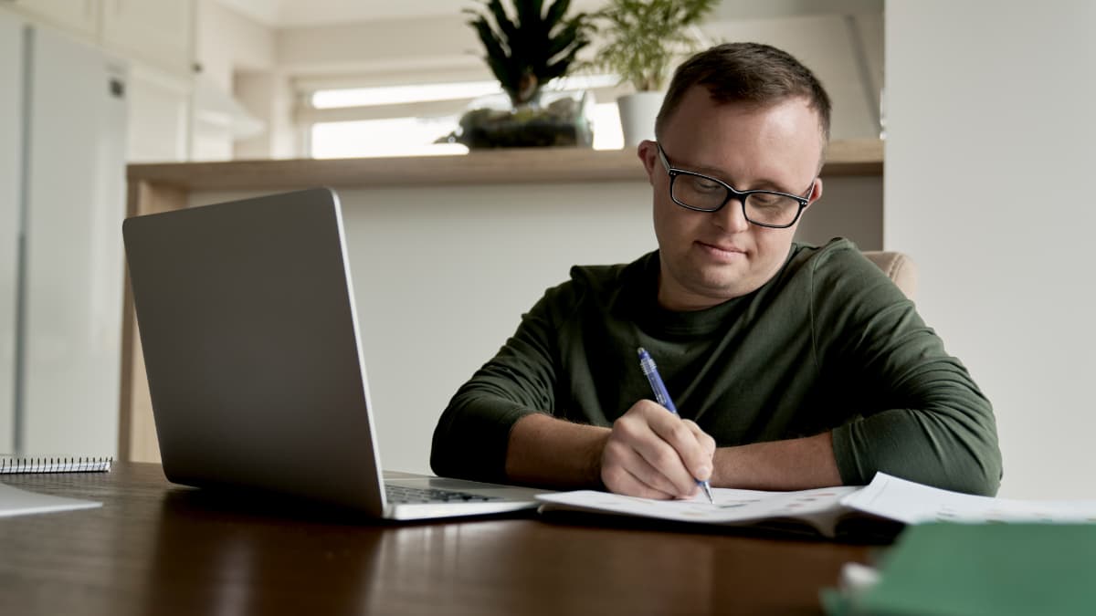 Un estudiante con síndrome de down