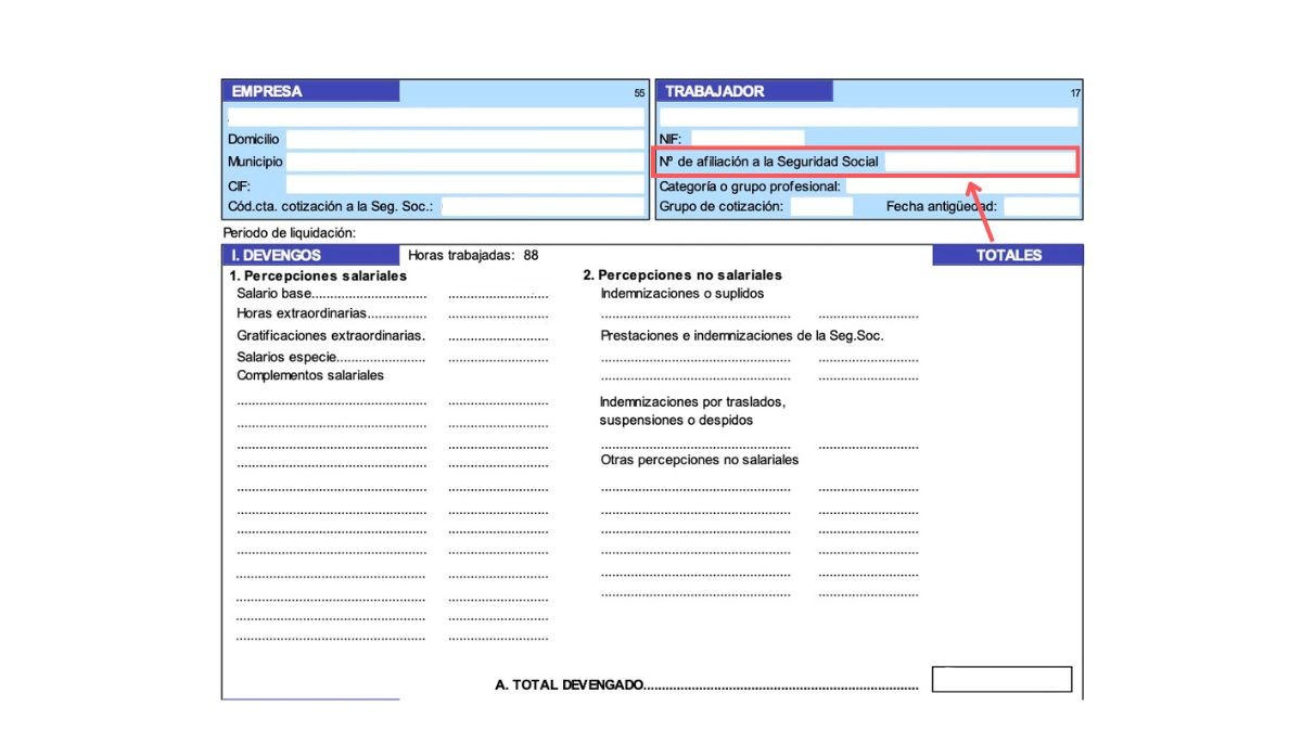 Cómo consultar el NAF en tu nómina