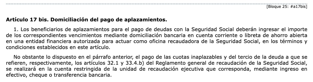 Artículo 17.1 bis de la Orden TAS/1562/2005