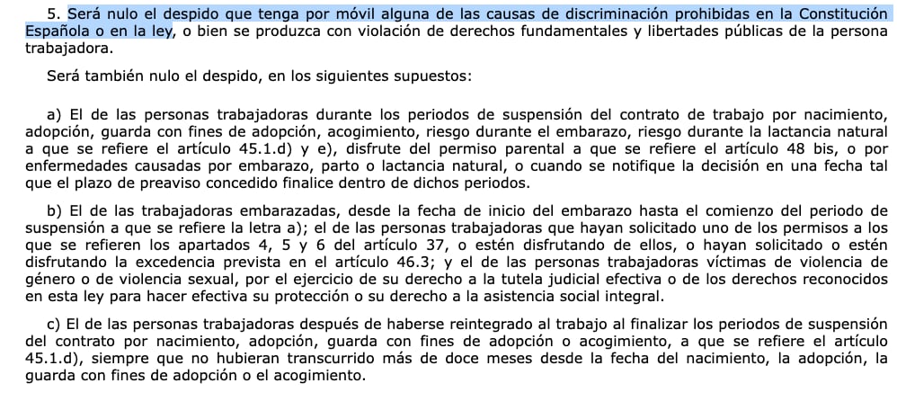 Artículo 55.5 de los Estatutos de los Trabajadores