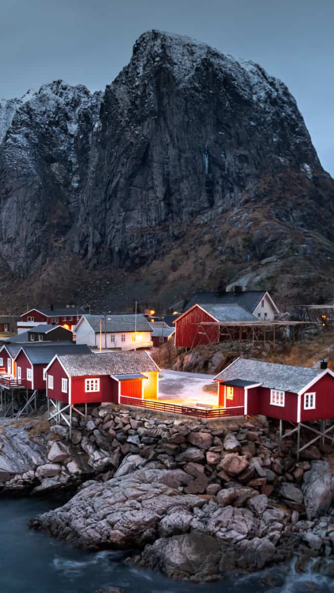 Pueblo pesquero de Lofoten en Noruega