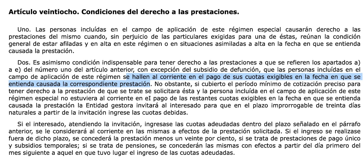 Artículo 28.2 del Decreto 2530/1970