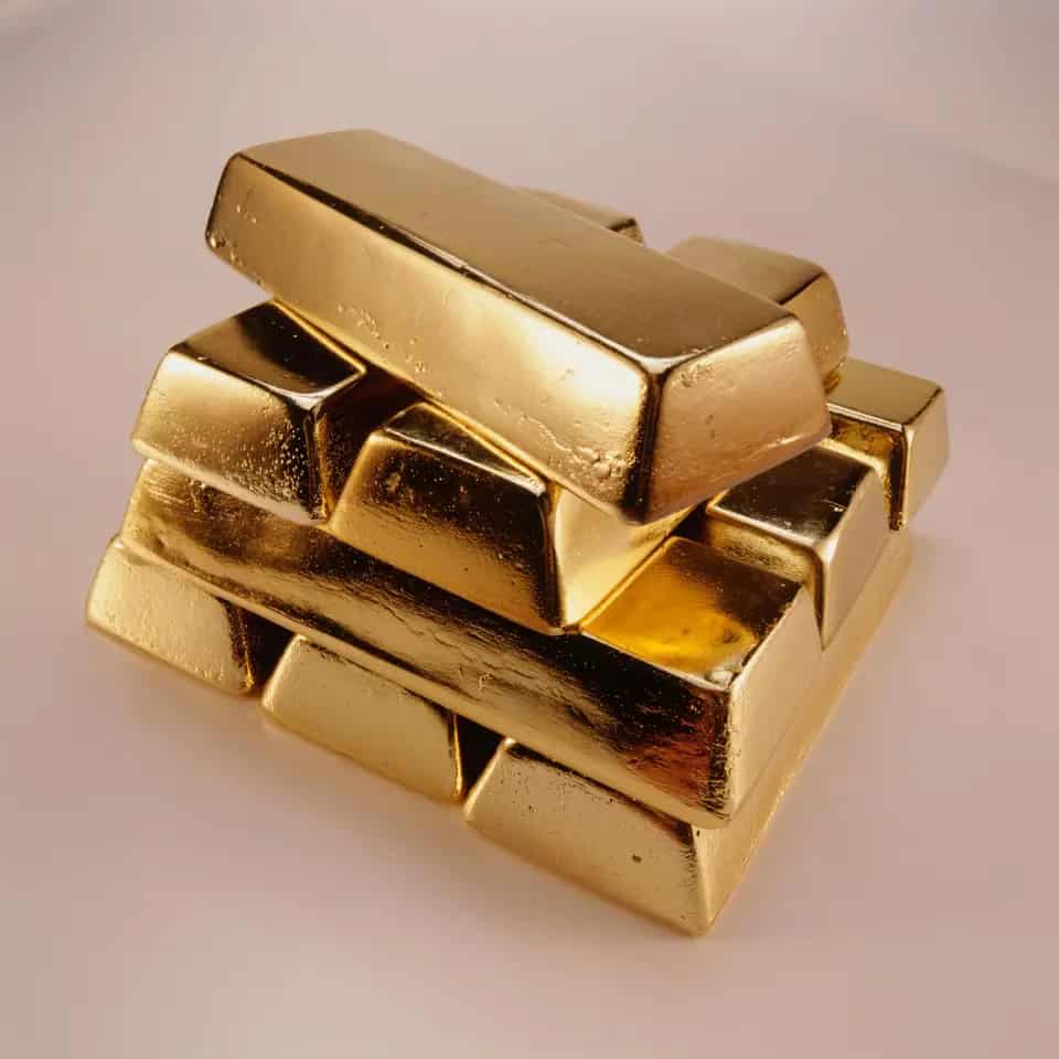 Several gold bars stacked