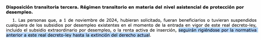 Real Decreto 2/2024 - Disposición Transitoria Tercera