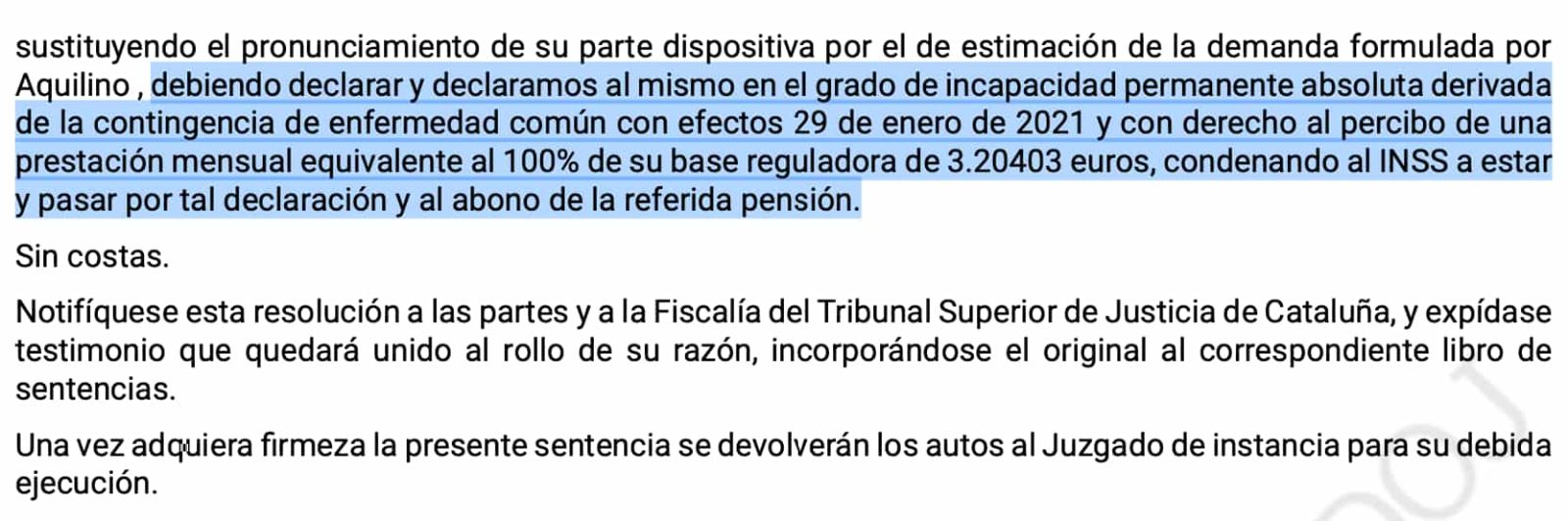 Extracto de la Sentencia STSJ CAT 10651/2023