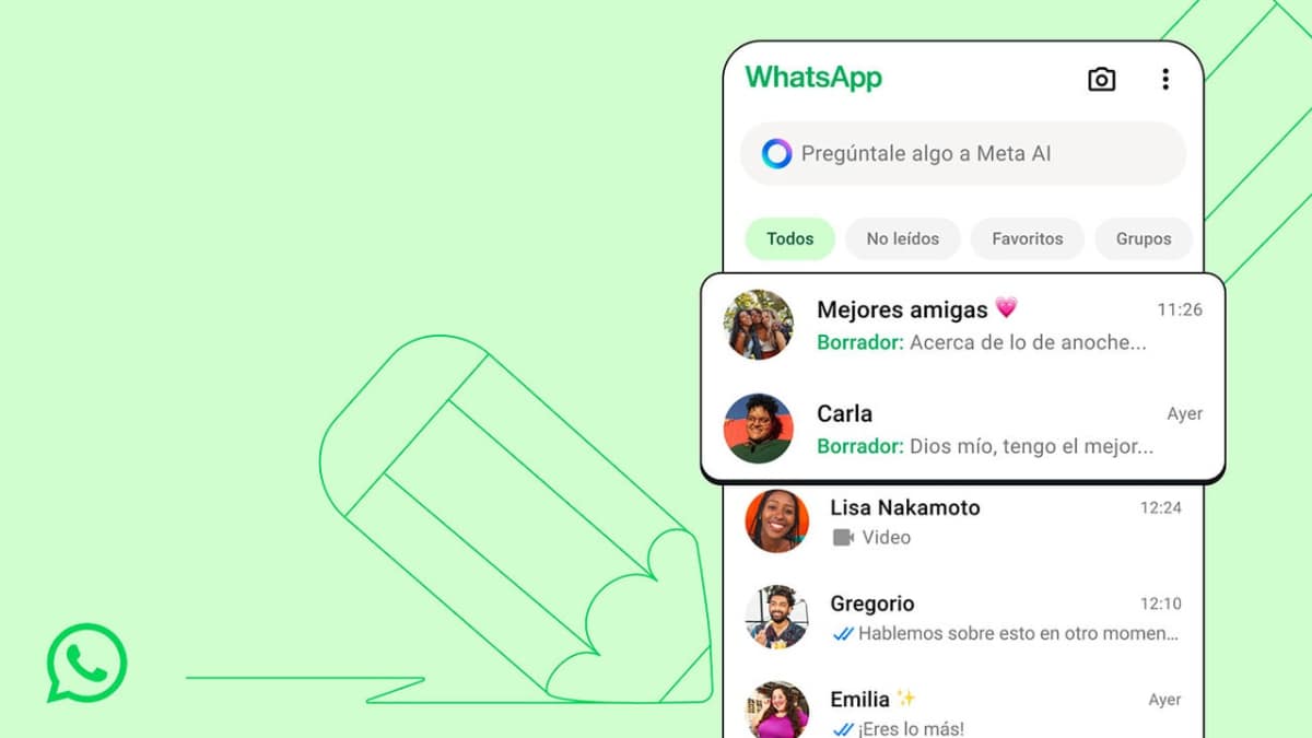 Borradores en WhatsApp