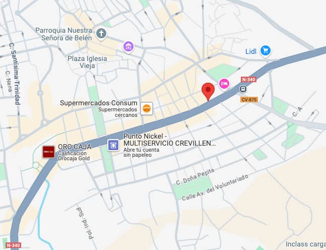 Mapa de la ubicación de la vivienda subastada en Crevillent