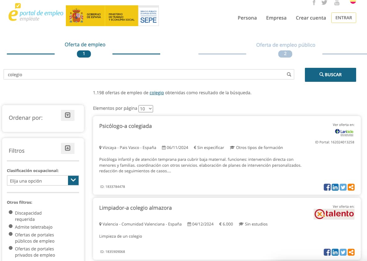 Oferta de empleo para personal de limpieza en Madrid