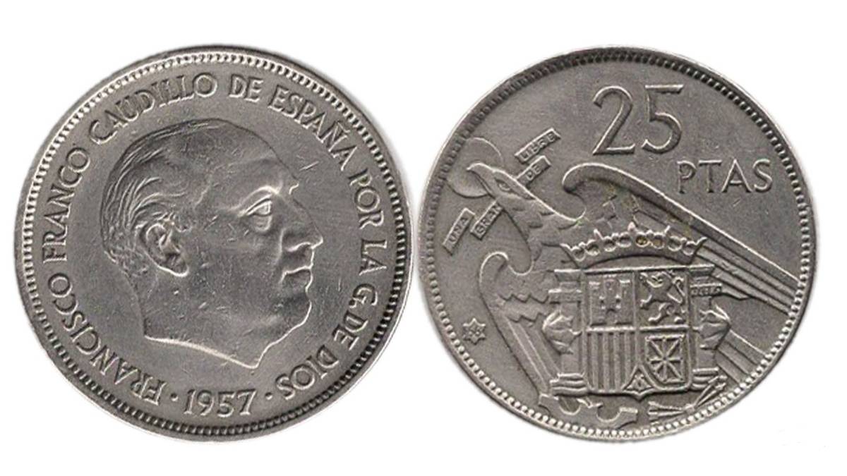 25 pesetas de 1966