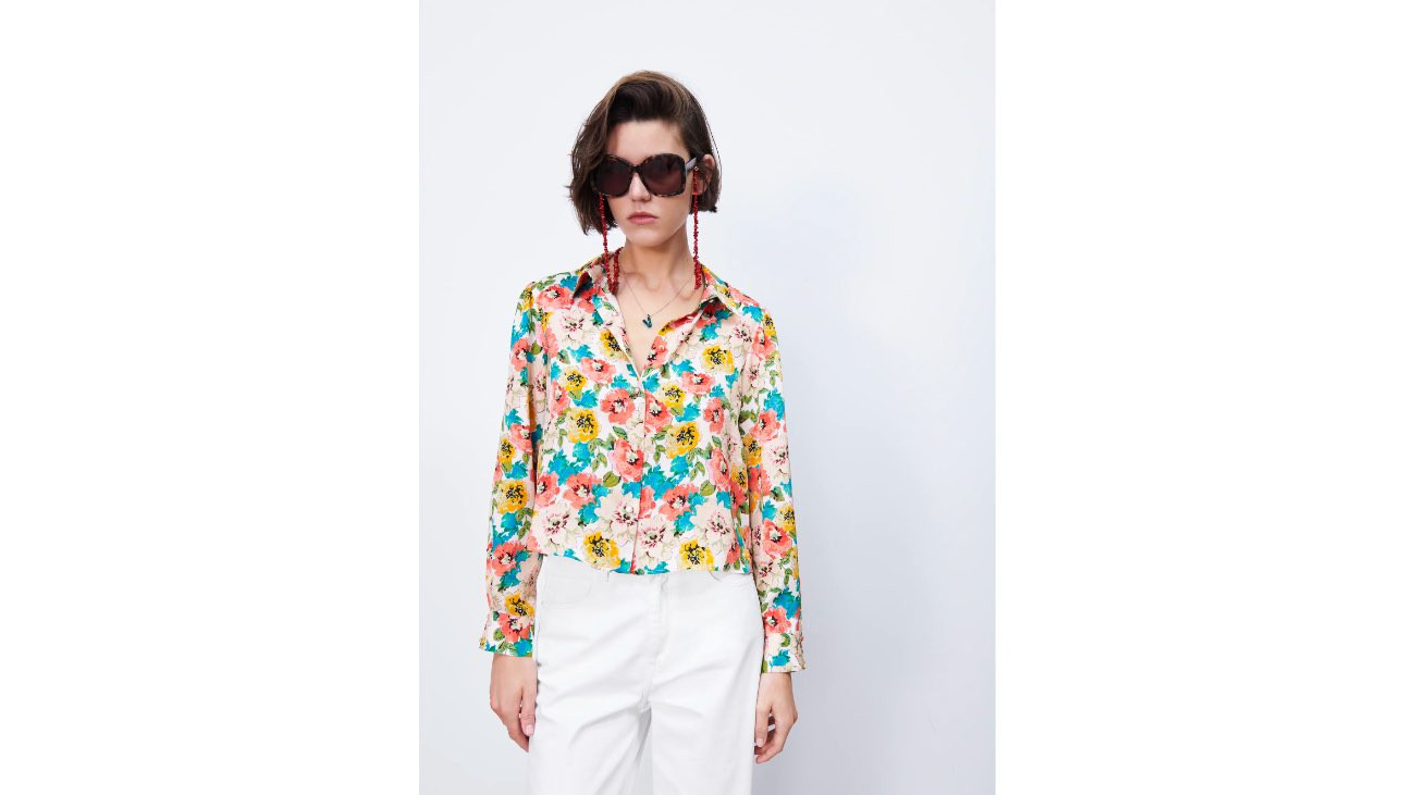 camisa floral Zara
