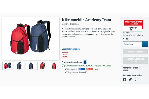 Mochila Nike Lidl