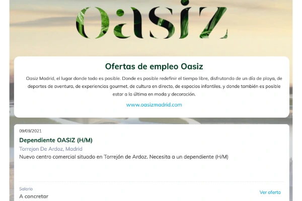 Ofertas de empleo Oasiz