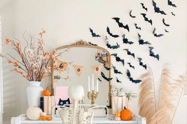 Decorar casa para Halloween con murciélagos 
