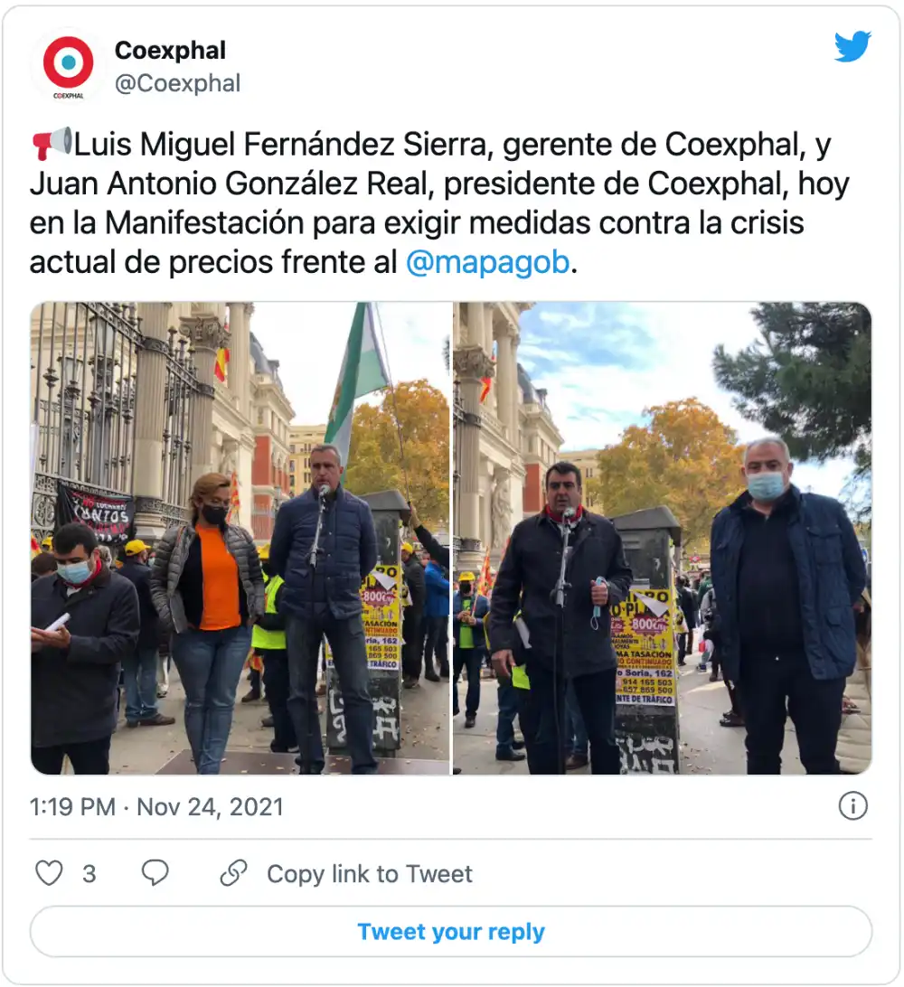 Twitter: Luis Miguel Fernández Sierra, gerente de Coexphal