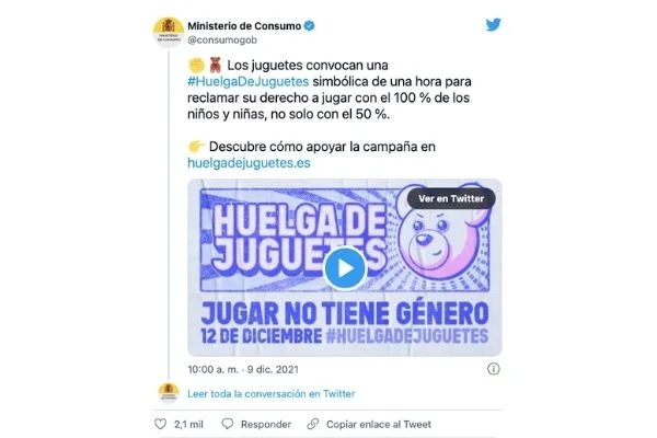 Twitter de Ministerio de Consumo. 