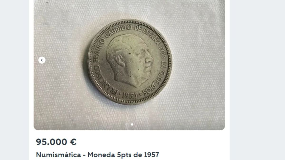 Moneda de Francisco Franco encontrada en Wallapop