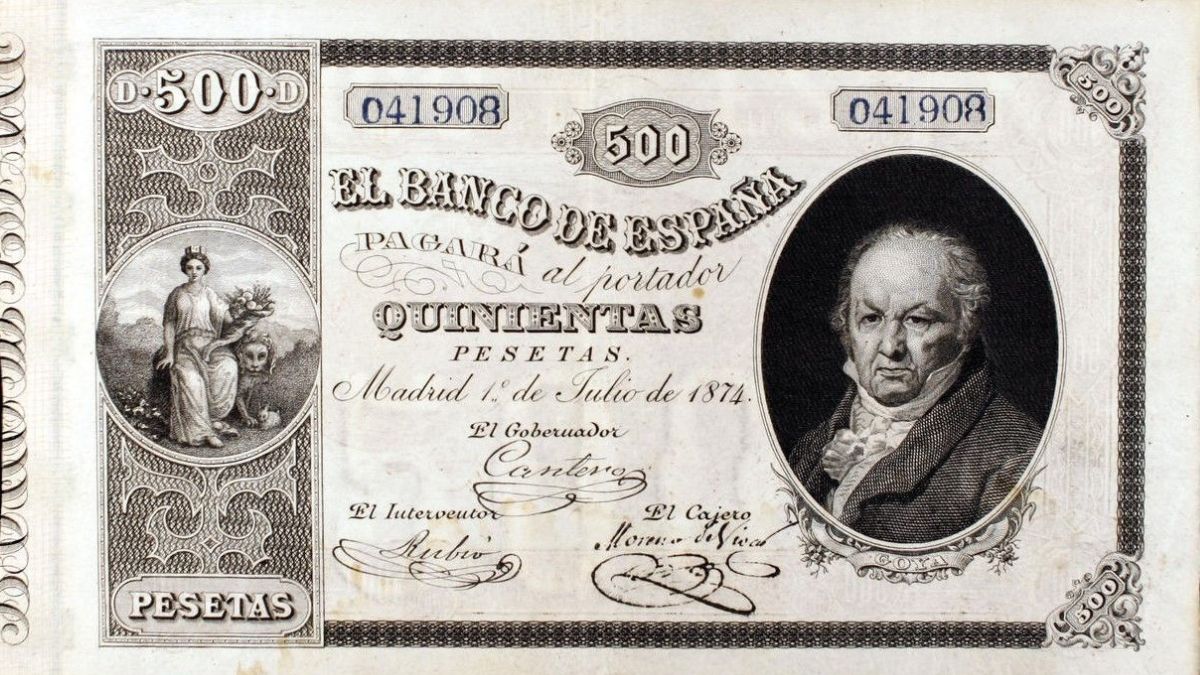 Billete de Goya de 500 pesetas.