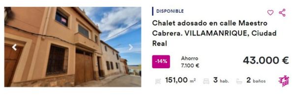 Casa en venta en Villamanrique por 43.000 euros 