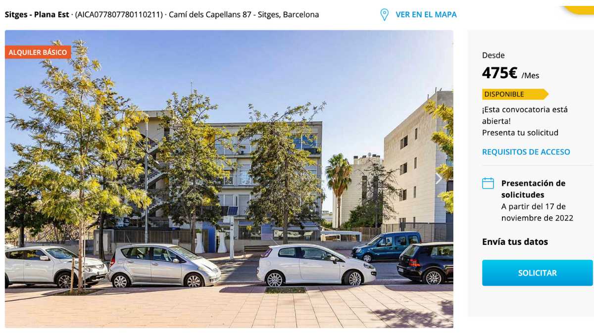 Piso de alquiler en Sitges (Barcelona) por un precio de 475 euros 