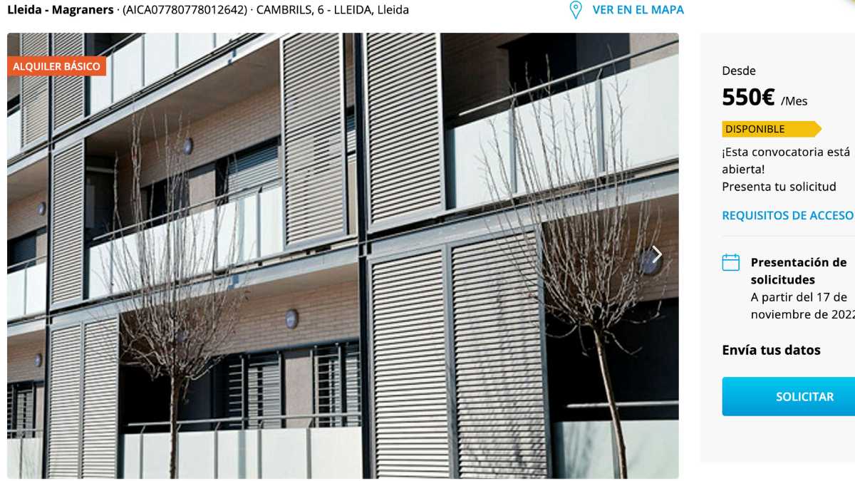 Piso de alquiler en Lleida por un precio de 550 euros 