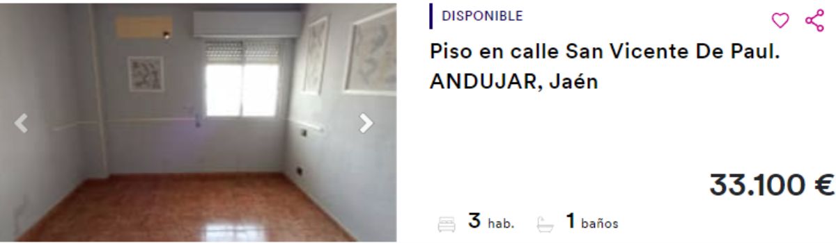 Piso en venta en Andújar (Jaén) por un precio de 33.100 euros 