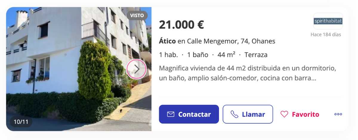 Ático en venta en Ohanes (Almería) por un precio de 21.000 euros