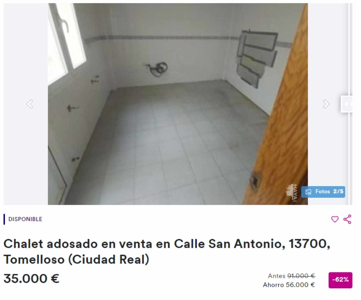 Chalet adosado en venta en Tomelloso (Ciudad Real) por un precio de 35.000 euros 