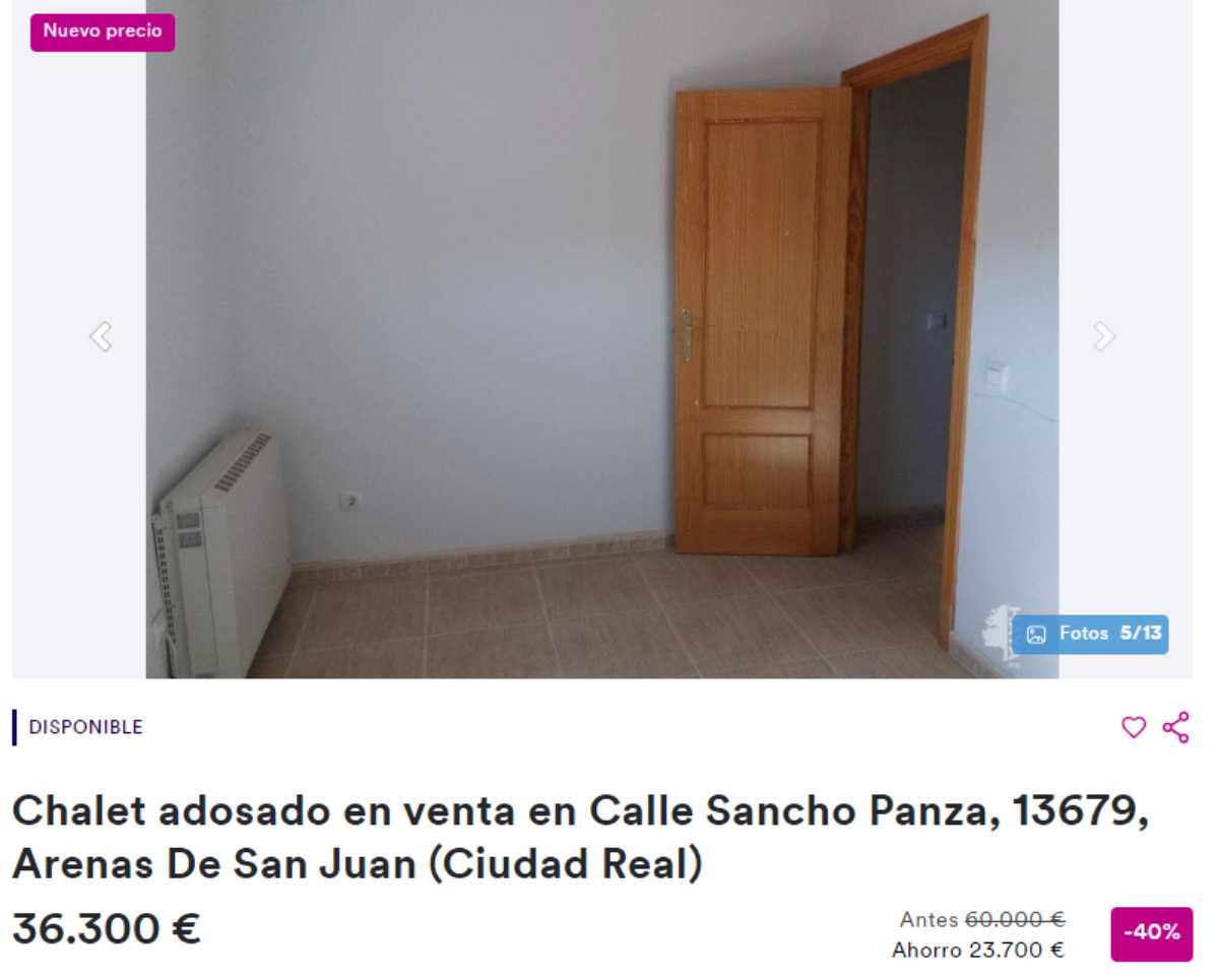 Chalet adosado en Arenas de San Juan por un precio de 36.300 euros 