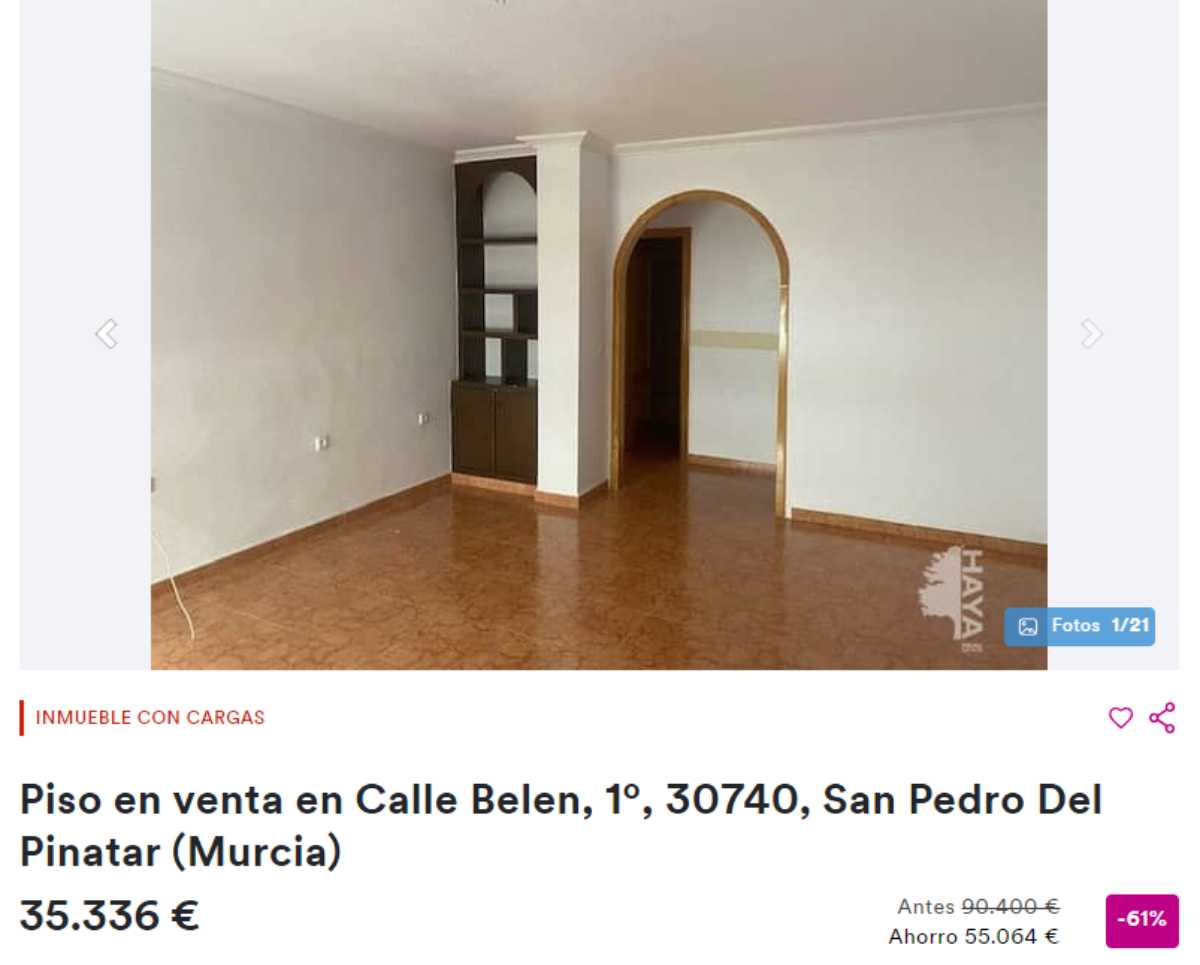Piso en venta en San Pedro del Pinatar por un precio de 35.336 euros 