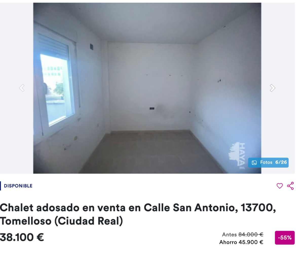 Chalet adosado en Tomelloso (Ciudad Real) por un precio de 38.100 euros