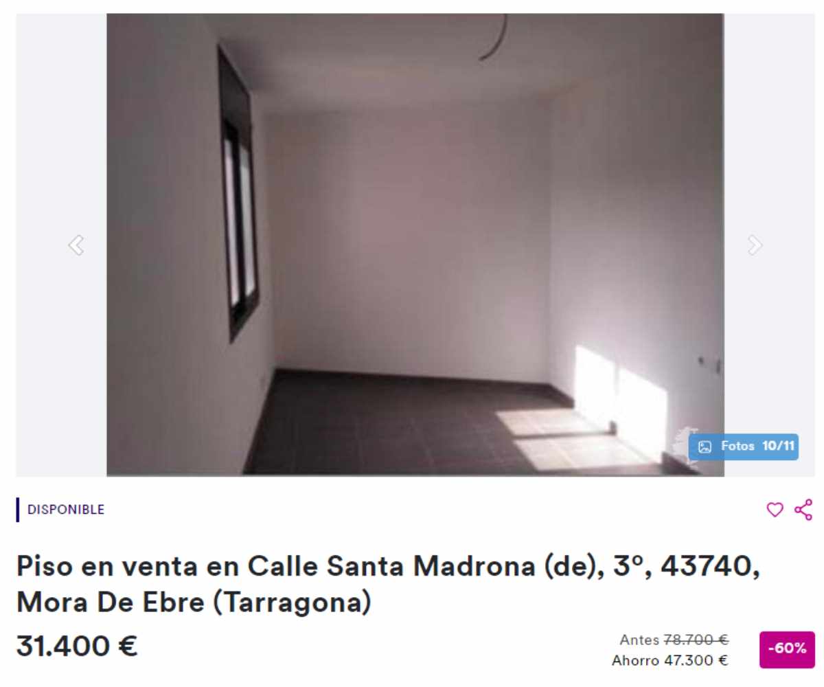 Piso en venta en Mora de Ebre (Tarragona) por un precio de 31.400 euros 