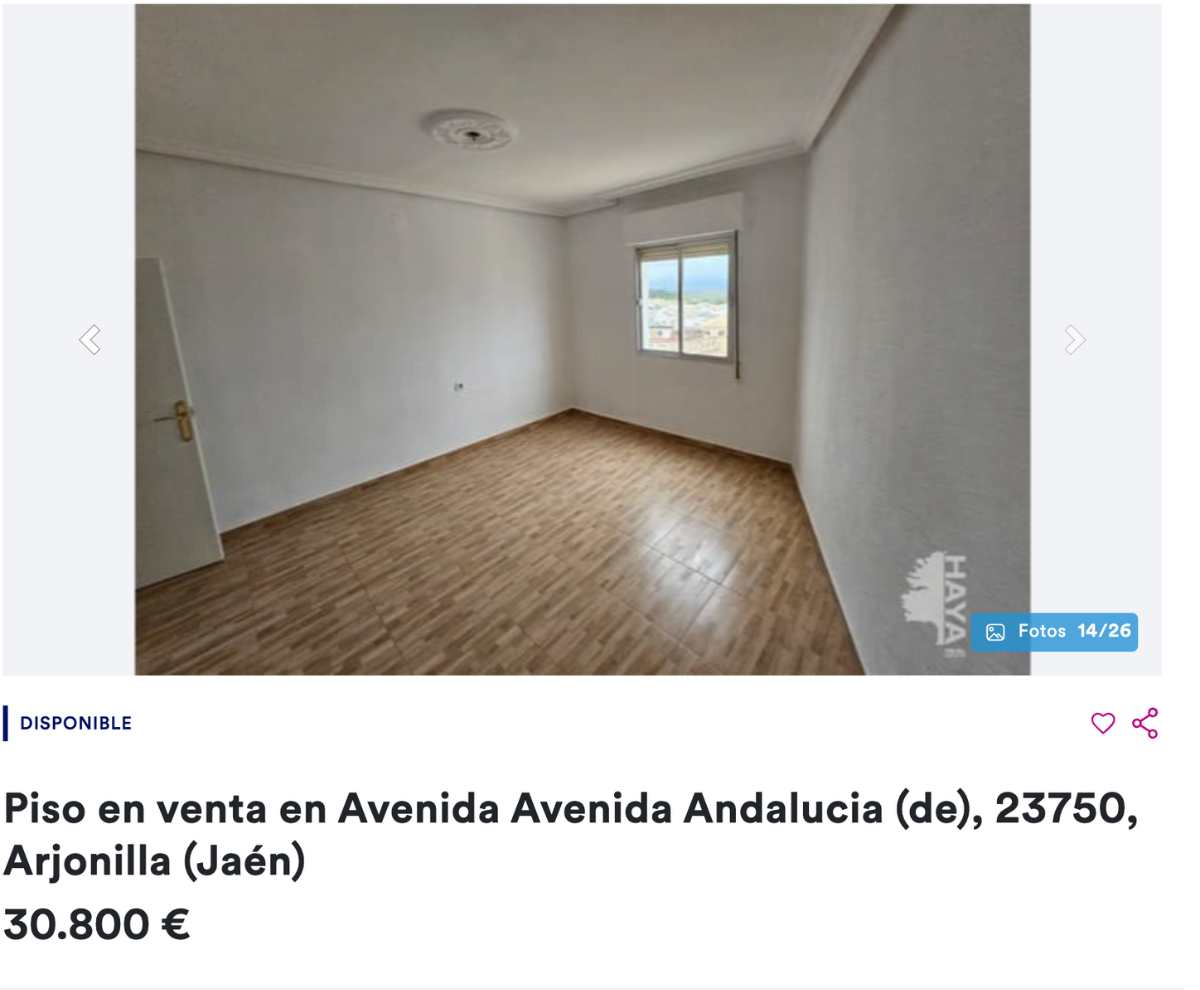 Piso en venta en Arjonilla (Jaén) por un precio de 30.800 euros 