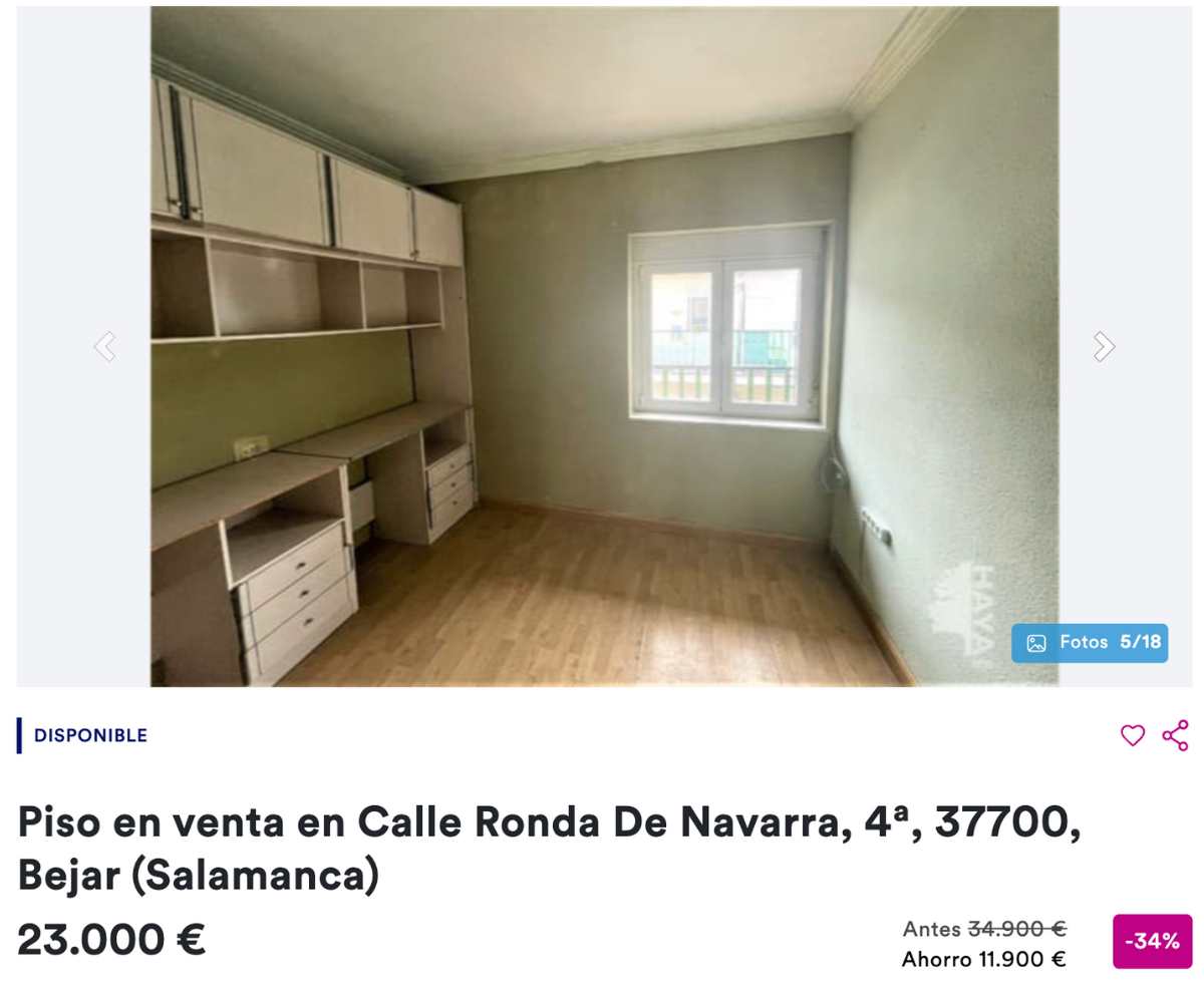 Piso en venta en Bejar (Salamanca) por un precio de 23.000 euros