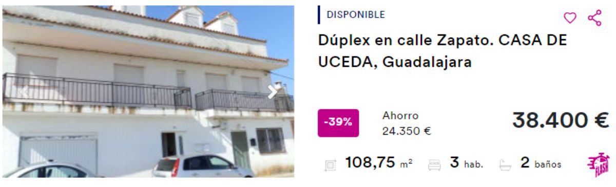 Dúplex en venta en Casa de Uceda, por un precio de 38.400 euros 